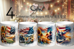 Motorcycle patriot | 4 bike Mug sublimation designs PL2 Product Image 1