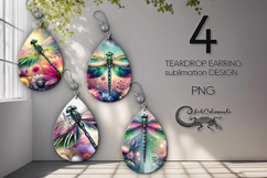 Magic Dragonfly | 4 Sublimation Teardrop earrings designs P2 Product Image 1