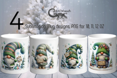Watercolor Christmas gnome | Sublimation Mug designs PL2 Product Image 1