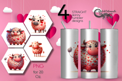 Valentine cow | 4 love Skinny tumbler designs Product Image 1