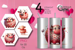 Valentine cow | 4 love Skinny tumbler designs Product Image 1