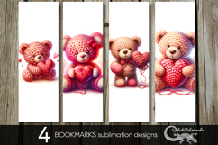 Valentine teddy bear | love bookmarks sublimation design P2 Product Image 1