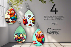 Good morning | Teardrop earring cartoon Sublimation design 2 Product Image 1