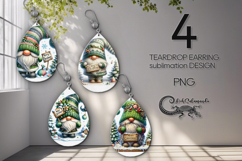 Winter gnome | Christmas Teardrop earring sublimation P2 Product Image 1