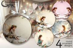 Vintage Christmas 2 | 4 Xmas round ornaments sublimation PL2 Product Image 1