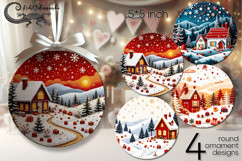 Embroidery landscape | xmas round ornaments sublimation P2 Product Image 1