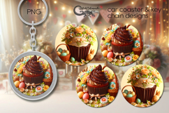 Easter cake | car coaster &amp; key chain sublimation design PL2 Product Image 1