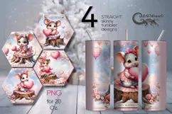 Valentine mouse | 4 love Skinny tumbler sublimation designs Product Image 1