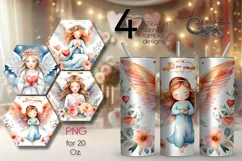 Angels | 4 Valentine Skinny tumbler Sublimation designs P2 Product Image 1