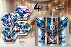 Patriotic USA veteran | american Skinny Tumbler Designs PL2 Product Image 1