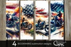 Motorcycle patriot | bookmarks sublimation design bundle PL2 Product Image 1
