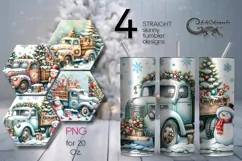 Christmas truck & snowman | Watercolor tumbler sublimation P Product Image 1