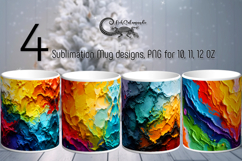 Abstract multicolors | 4 Mug Sublimation designs P2 Product Image 1