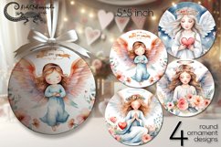 Angels | love round ornaments sublimation designs Product Image 1