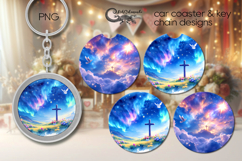Christian Cross | 2 Faith car coaster &amp; key chain designs P2 Product Image 1
