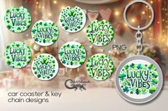 St. Patrick's day vibes | 4 Car coaster &amp; 4 key chain P2 Product Image 1