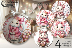 Easter rabbit | 4 round ornaments sublimation designs P2 Product Image 1