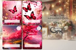 Sakura | 4 Money Card Flowers Sublimation designs Product Image 1