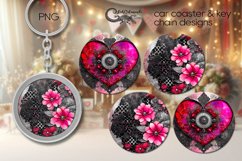 Valentine vintage | gothic car coaster &amp; key chain design P2 Product Image 1