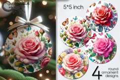 Watercolor rose | round ornaments sublimation PL2 Product Image 1