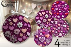 Purple Valentine | round ornaments sublimation designs 2 Product Image 1