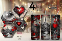 Vintage Hearts | gothic Skinny tumbler sublimation designs 2 Product Image 1