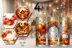 Golden Autumn, Fall | Skinny Tumbler Sublimation design P2 Product Image 1
