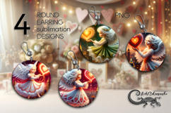 Love atmosphere | 4 Valentine Sublimation round earring P2 Product Image 1