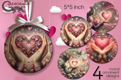 Valentine Vintage | round ornaments sublimation design Product Image 1