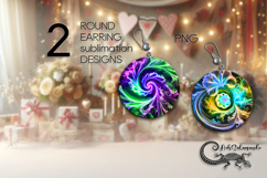Abstract design | Round earring Sublimation PLUS2, PNG Product Image 1