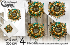 Western sunflowers | 4 patriotic PNG Sublimation designs Product Image 1