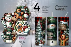 Christmas Snowman & gingerbread | Skinny tumbler design PL2 Product Image 1