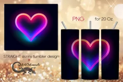 Neon hearts | love Skinny tumbler sublimation design PLUS2 Product Image 1