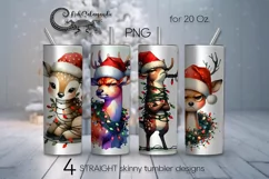 Christmas Deer | 4 funny Skinny tumbler sublimation designs2 Product Image 1