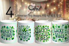 St. Patrick's day vibes | 4 green Mug sublimation designs P2 Product Image 1