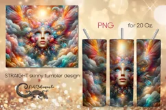 Mystic face | occult Skinny tumbler sublimation design PLUS2 Product Image 1