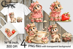 Funny Horse| 4 cute PNG Sublimation designs Product Image 1
