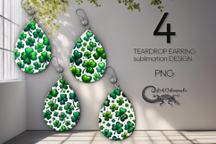 St. Patrick's day clover | 4 teardrop Earrings designs P2 Product Image 1