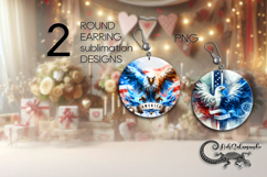 Patriotic USA veteran | 8 American Round earring designs PL2 Product Image 1