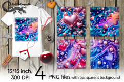 Valentine pearls | 4 PNG Sublimation designs P2 Product Image 1