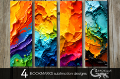 Abstract multicolor | 4 bookmarks sublimation designs PLUS2 Product Image 1