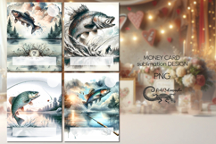 Fishing | 4 fisherman Money Card Sublimation designs PL2 Product Image 1