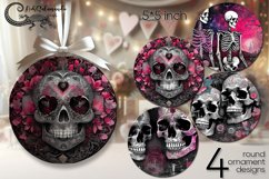 Valentine skull | round ornaments sublimation design PLUS2 Product Image 1