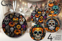 Sugar skulls | gothic round ornaments sublimation PL2 Product Image 1