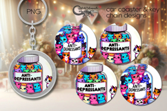 Colorful Cats | Cartoon Car coaster &amp; key chain designs PL2 Product Image 1
