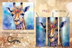 Watercolor giraffe | skinny tumbler Sublimation design PLUS2 Product Image 1