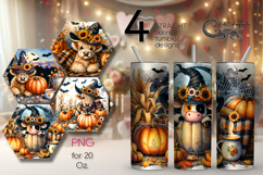 Halloween cow | 4 Skinny tumbler sublimation designs Product Image 1