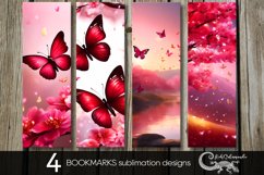 Sakura | 4 flowers bookmarks sublimation design PLUS Product Image 1