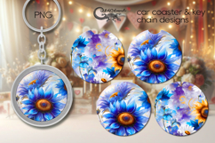 Impressionism sunflowers | fantasy coaster &amp; key chain PL2 Product Image 1
