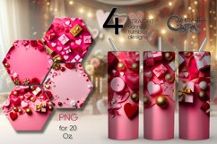 Pink Hearts | valentine Skinny tumbler sublimation design P2 Product Image 1